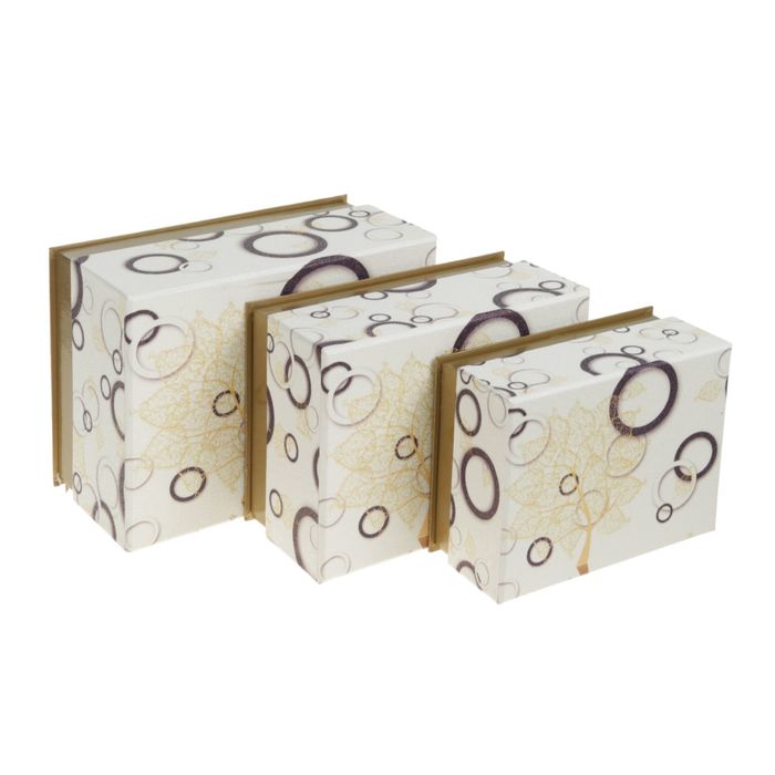 Набор коробок 3в1 "Золотое дерево", 25 х 18 х 12 - 19 х 14 х 8 см