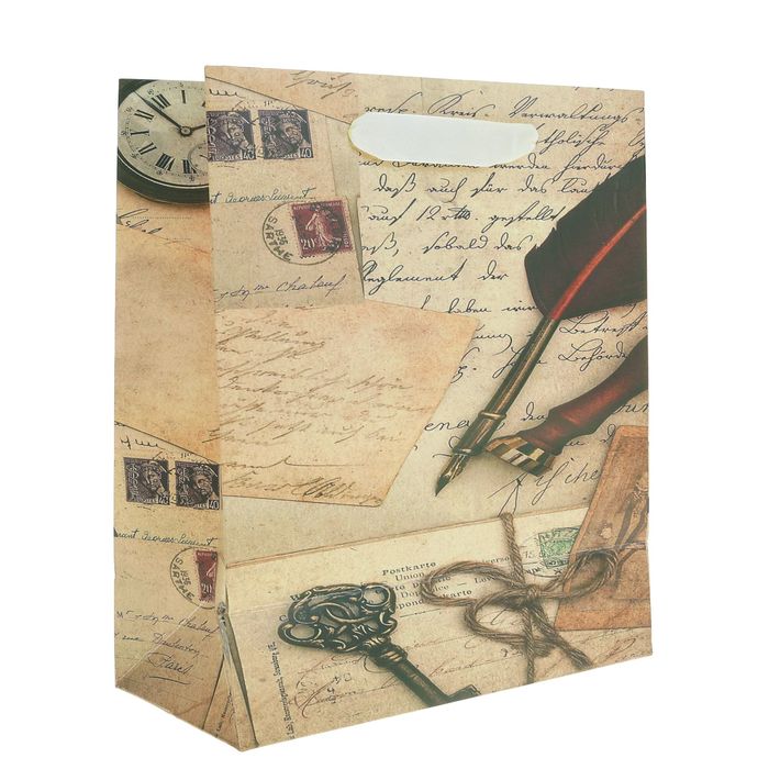 Пакет подарочный "Винтаж", 18 х 8,5 х 21 см