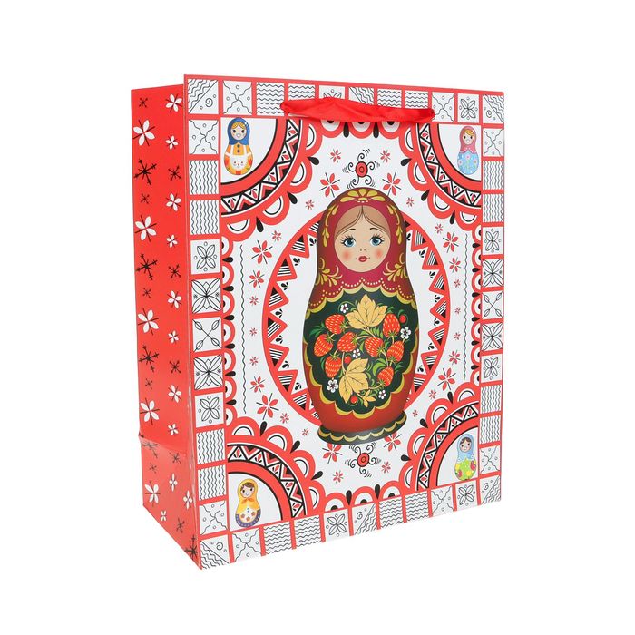 Пакет подарочный "Матрёшка", 21 х 10 х 26 см