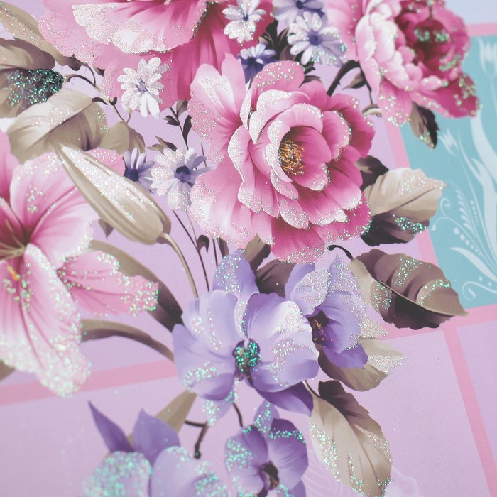 Пакет подарочный "Нежный букет", люкс, 21 х 10 х 26 см