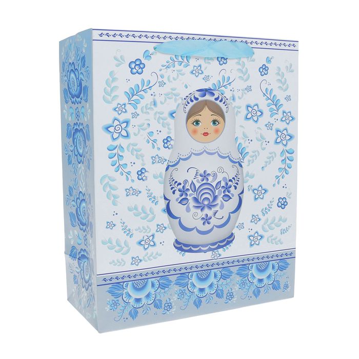 Пакет подарочный "Матрёшка", 26 х 10 х 32 см