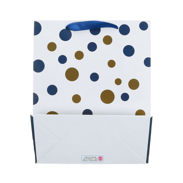 Пакет подарочный "В горошек", люкс, 26 х 10 х 32 см