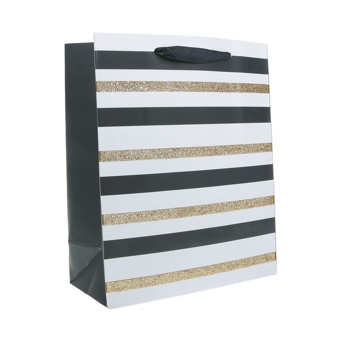 Пакет подарочный "Полоски", люкс, 26 х 10 х 32 см
