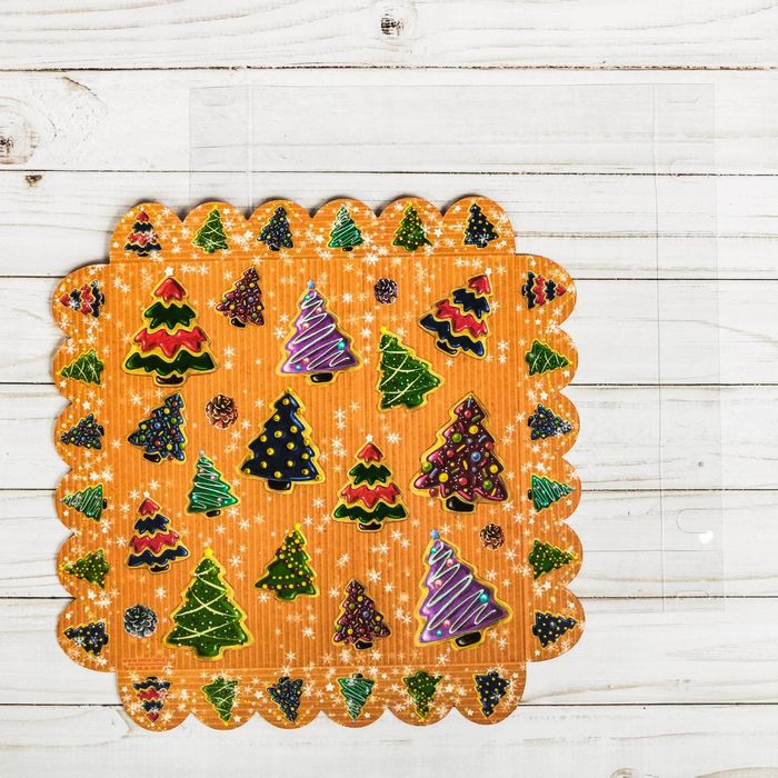 Коробка для кондитерских изделий с PVC крышкой «Глазированные ёлочки», 21 х 21 х 3 см