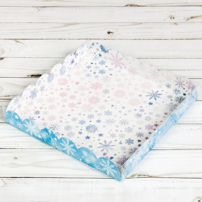 Коробка для кондитерских изделий с PVC крышкой «Сладкий единорог», 21 х 21 х 3 см