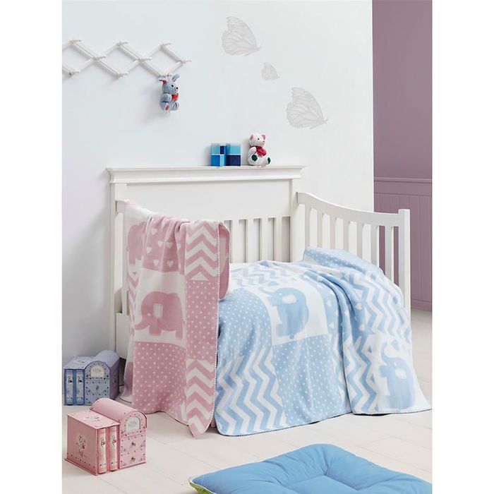 Плед Arya Elephant лиловый, 100х120 см, хлопок