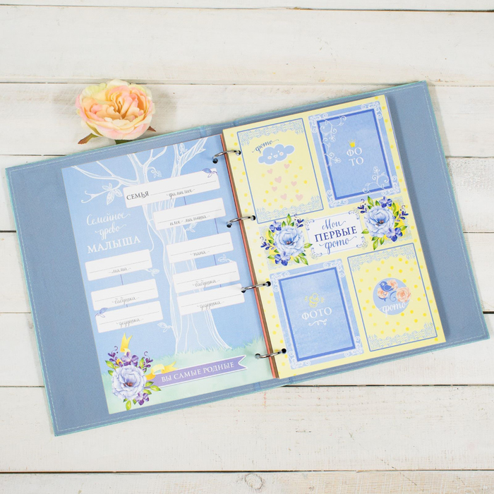 Фотокнига на кольцах "Наше маленькое счастье", экокожа