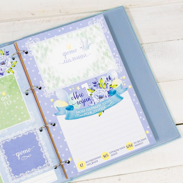 Фотокнига на кольцах "Наше маленькое счастье", экокожа