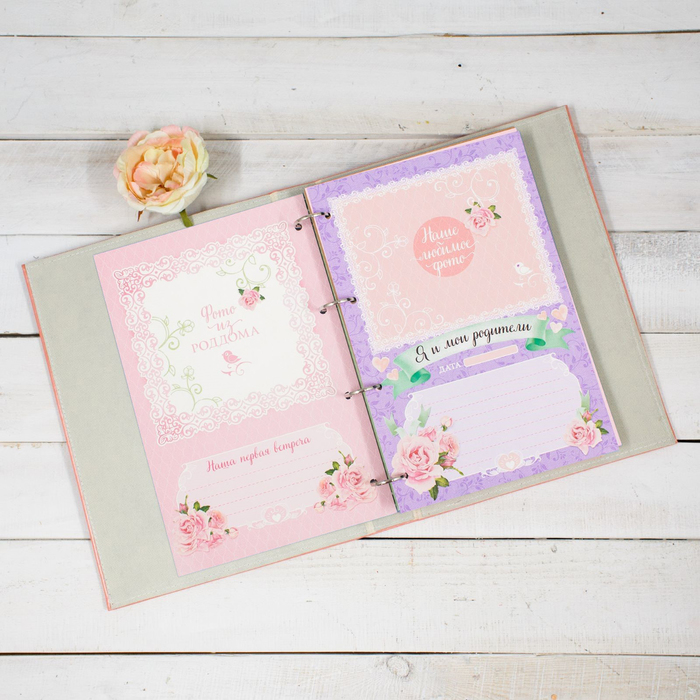 Фотокнига на кольцах "Наше маленькое счастье", экокожа