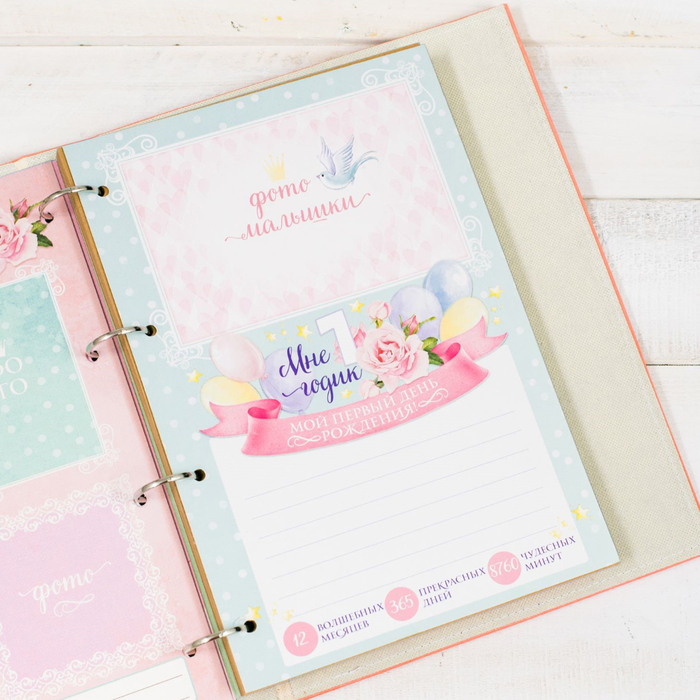 Фотокнига на кольцах "Наше маленькое счастье", экокожа