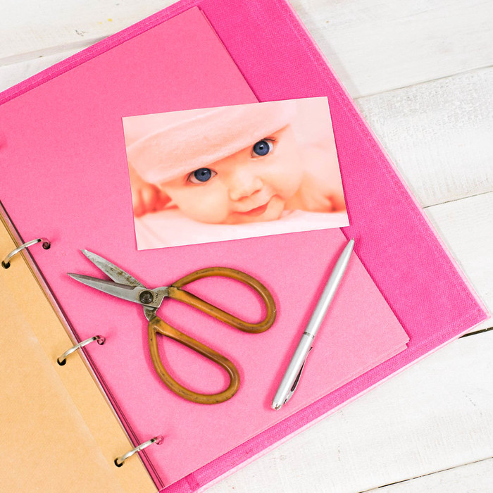 Фотокнига на кольцах "Фотокнига нашей малышки", экокожа
