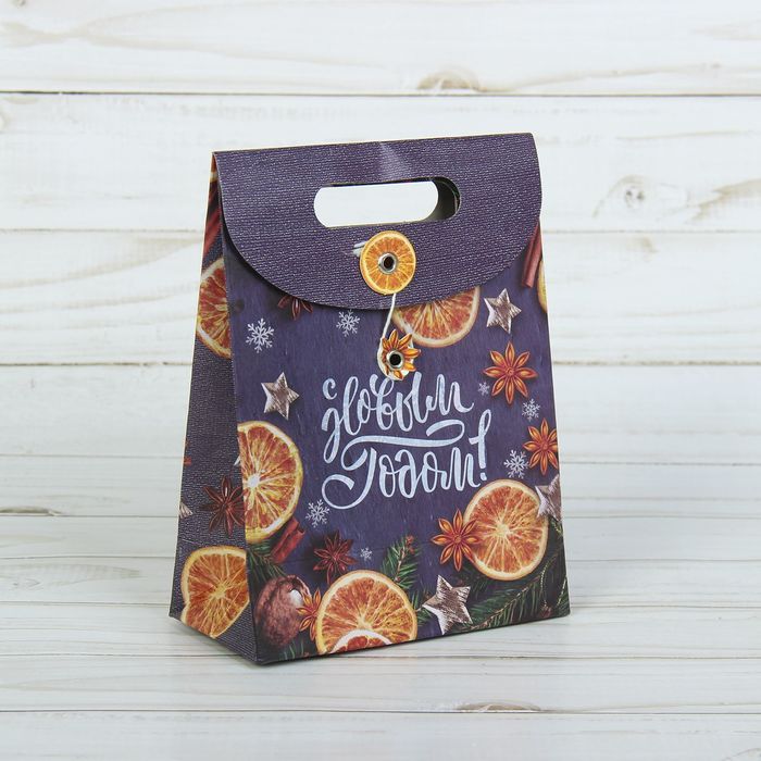 Пакет подарочный «Теплого счастья в Новом году!», 12 × 16 × 6 см