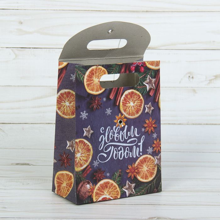 Пакет подарочный «Теплого счастья в Новом году!», 12 × 16 × 6 см