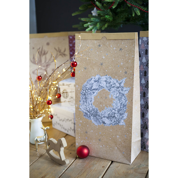 Пакет крафтовый «Уютный дом», 32 х 64 х 16 см