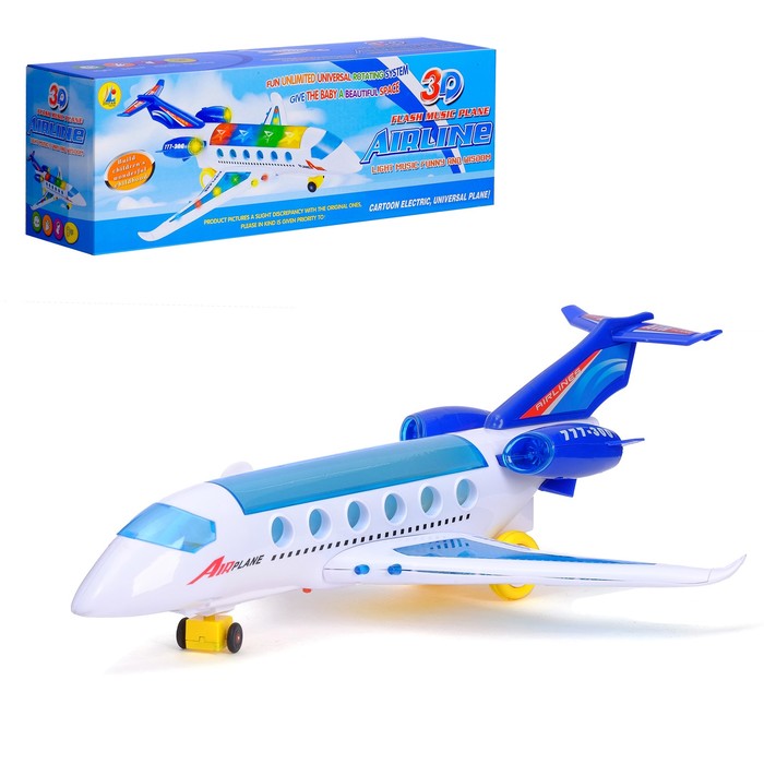 Самолёт "Лайнер', работает от батареек, световые и звуковые эффекты