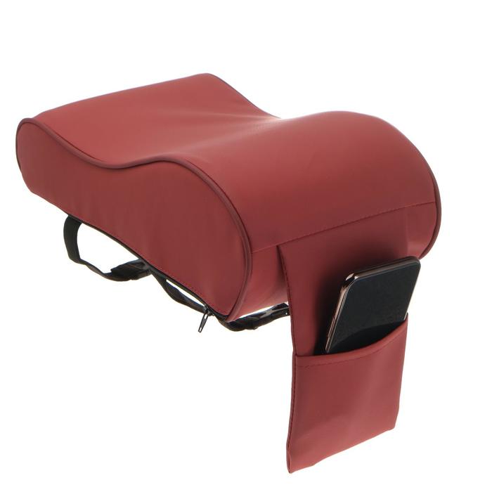 Подушка на подлокотник автомобиля, 16 х 32 см, бордовая