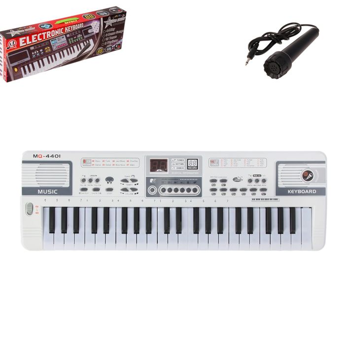 Синтезатор «Пой со мной» с дисплеем, цвет серебристый, 44 клавиши