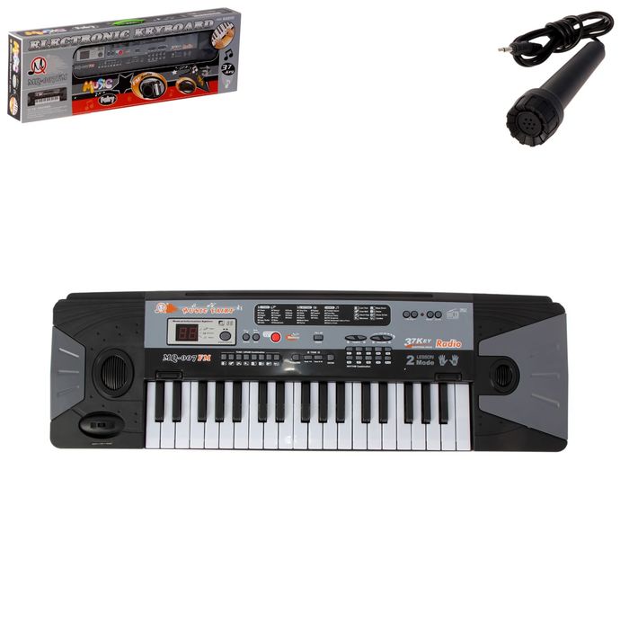 Синтезатор «Рок» с дисплеем, цвет чёрный, 37 клавиш