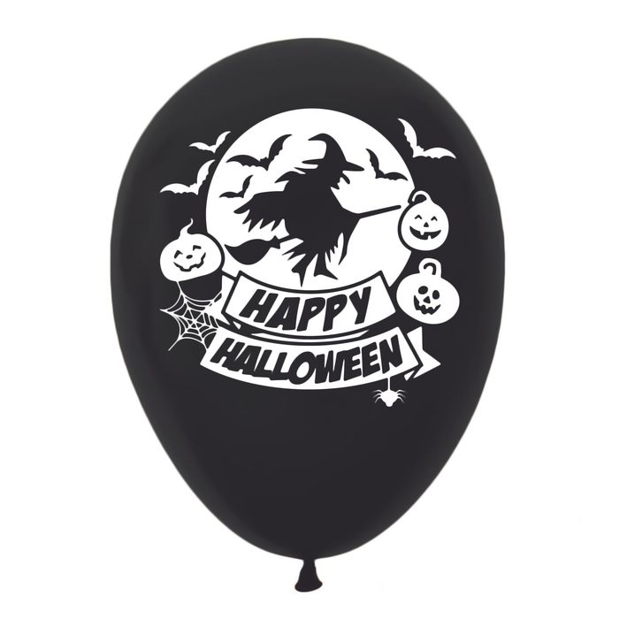 Шар воздушный 12" "Ведьма на метле", набор 25 шт., МИКС