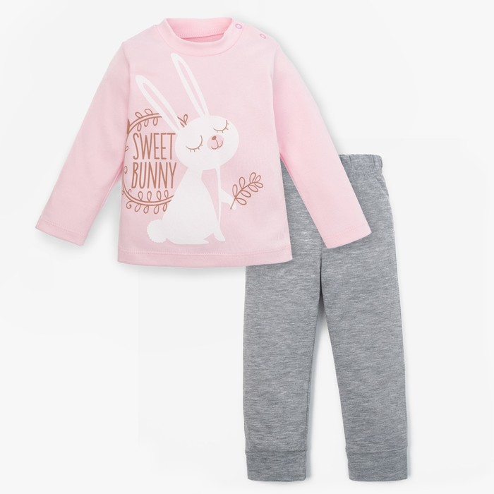 Набор детский:джемпер и брюки Крошка Я "Зайка",6-9мес(68-74см)