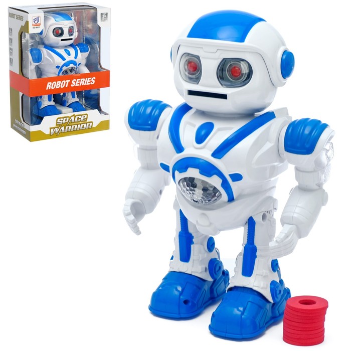 Робот «Космический воин», световые и звуковые эффекты, стреляет дисками, работает от батареек