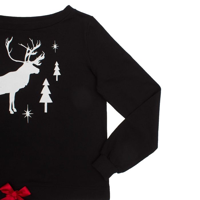 Толстовка женская KAFTAN "Новый год!", чёрный, размер 46-48, 100% хлопок