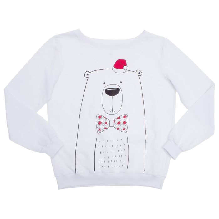 Толстовка женская KAFTAN "Новый год!",белый, р-р 46-48 100% хлопок