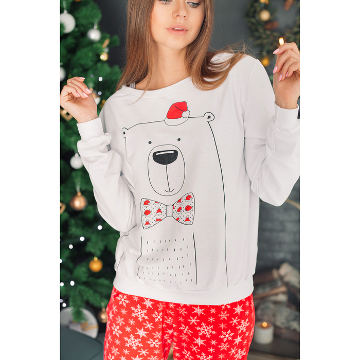 Толстовка женская KAFTAN "Новый год!",белый, р-р 46-48 100% хлопок