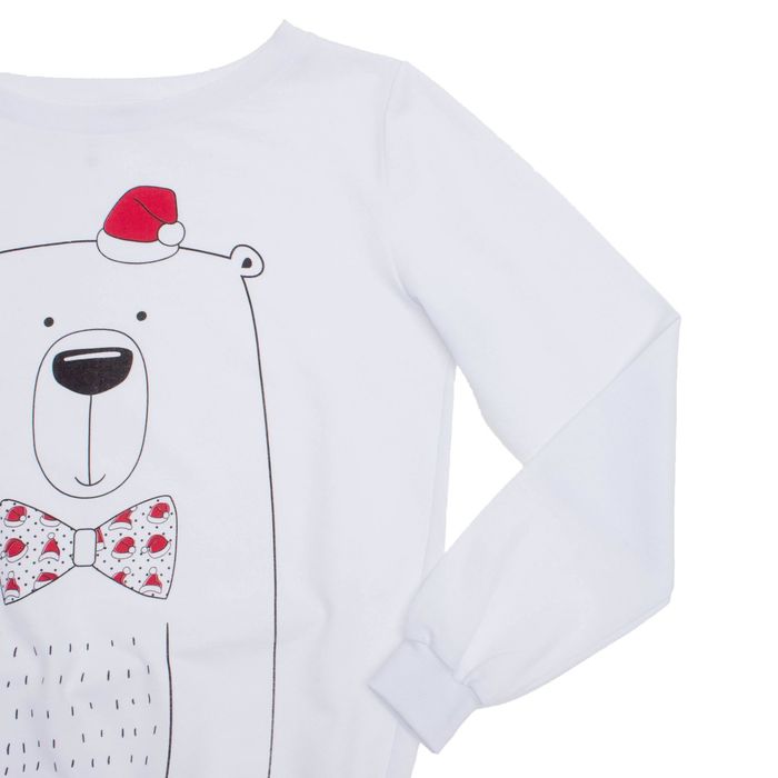 Толстовка женская KAFTAN "Новый год!",белый, р-р 50-52 100% хлопок