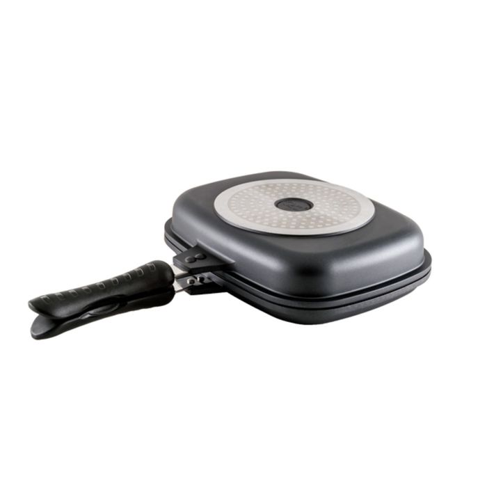 Сковорода гриль двусторонняя Caleffi, индукционное дно, антипригарное покрытие, 28 х 22 х 7 см