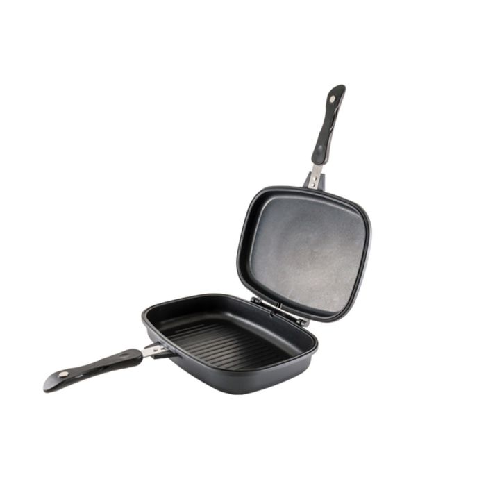 Сковорода гриль двусторонняя Caleffi, индукционное дно, антипригарное покрытие, 32 х 22 х 7,5 см