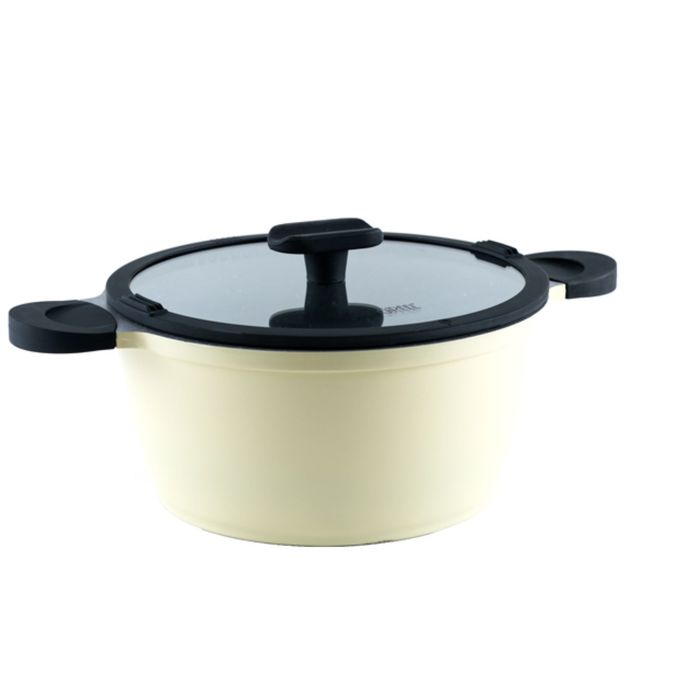 Кастрюля Pastel, 4,5 л, антипригарное покрытие, с крышкой, силиконовые ручки, 24 х 11,9 см, желтый