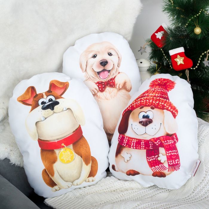 Подушка декоративная "Этель" Бульдог 33х46см, п/э, напол-ль 250гр/м2