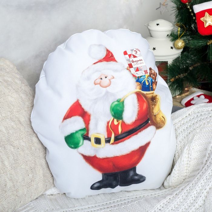 Подушка декоративная "Этель" Дед Мороз 38х41см, п/э, напол-ль 250гр/м2