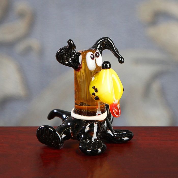 Сувенир из стекла миди собака "Щенок", 5 х 4,5 х 6 см