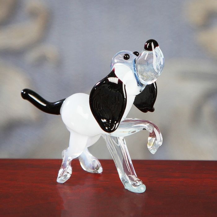 Сувенир из стекла миди, собака "Дай лапу", 6,5 х 3 х 5 см