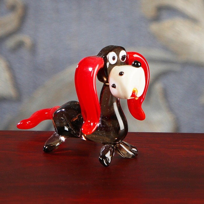 Сувенир из стекла миди, собака "Спаниель", 8 х 3 х 4,5 см