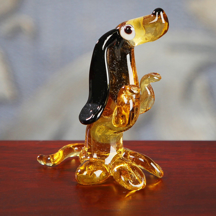 Сувенир из стекла миди, собака "Такса", 3,5 х 3 х 6 см