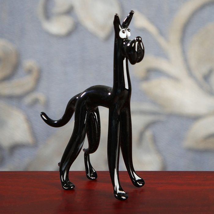 Сувенир из стекла миди, собака "Доберман", 7,5 х 2,5 х 9 см