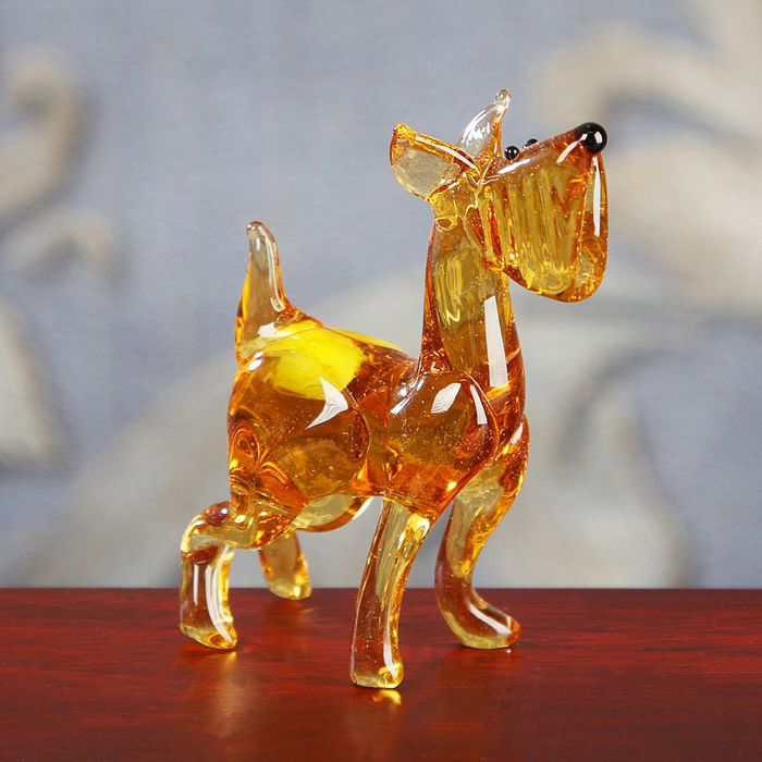 Сувенир из стекла миди, собака "Шнауцер", 5 х 2 х 7 см