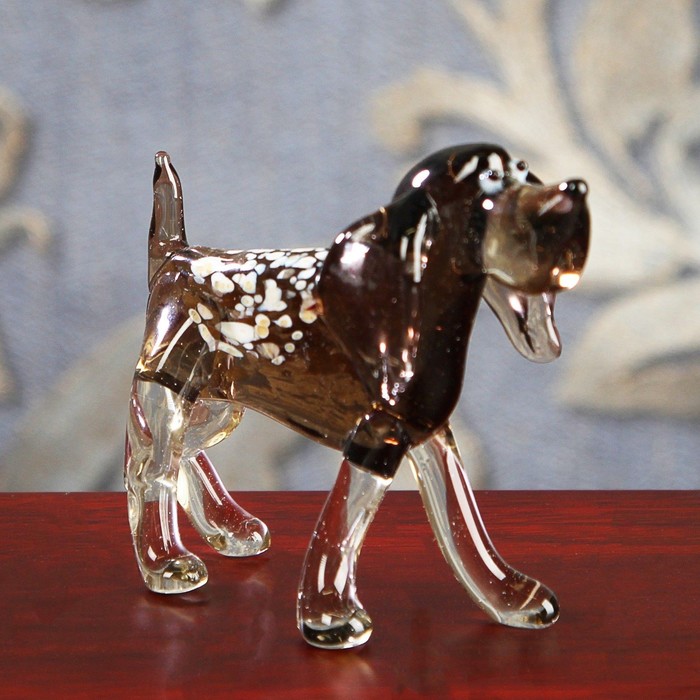 Сувенир из стекла средний, собака "Дружок", 9 х 3,5 х 8 см