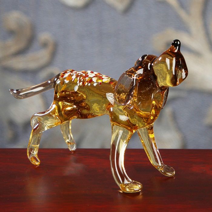 Сувенир из стекла средняя собака "Спаниель", 10 х 3,5 х 8 см