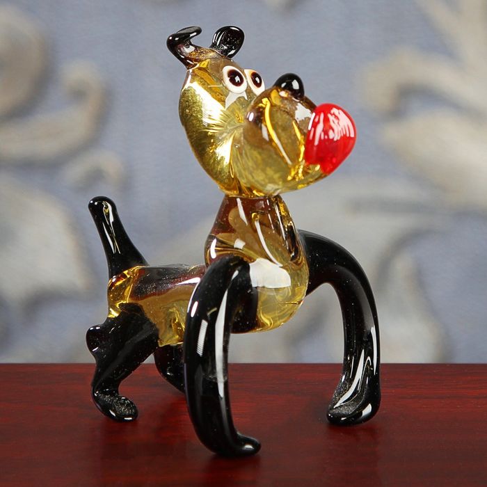 Сувенир из стекла средняя собака "Бульдог", 7 х 5 х 8 см