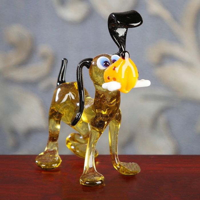 Сувенир из стекла средняя собака "Лорд", микс, 4 х 7,5 х 9 см