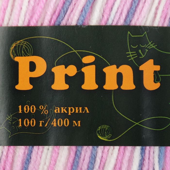 Пряжа "Baby print" 100% акрил, 400м/100гр (4891 розово-лавандовый)