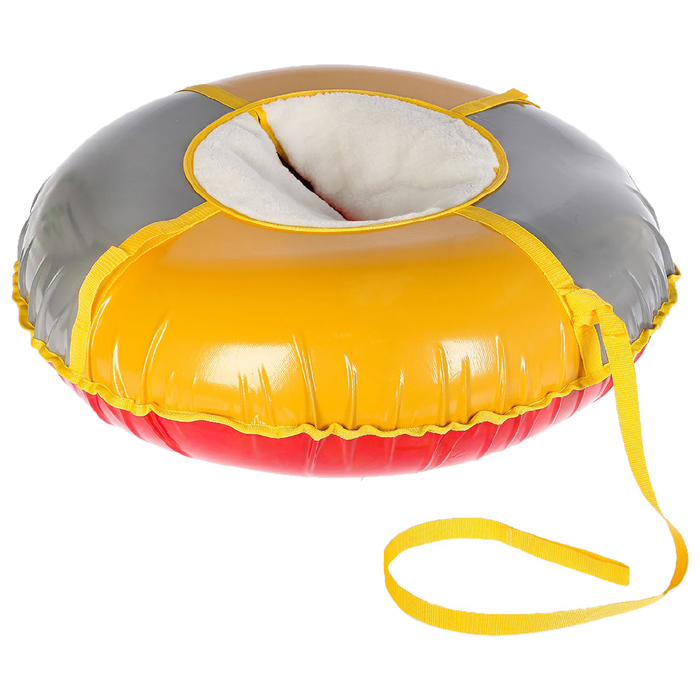 Тюбинг-ватрушка, ф 1,05 м, меховое сиденье, цвета микс