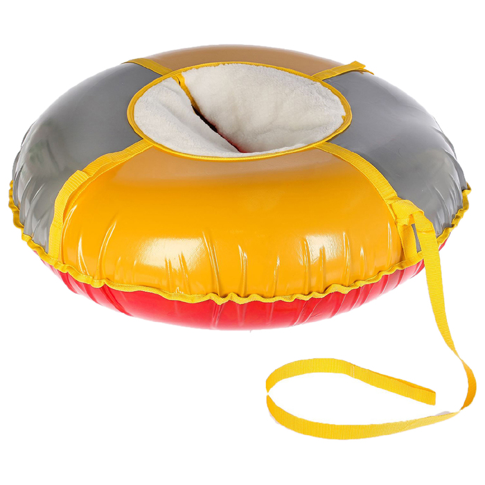 Тюбинг-ватрушка, ф 1,05 м, меховое сиденье, цвета микс