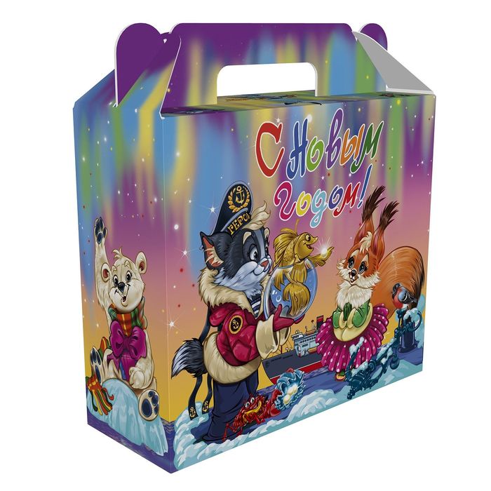 Подарочная коробка "Северное сияние" чемоданчик малый, сборная, 17,3 х 6,5 х 15 см