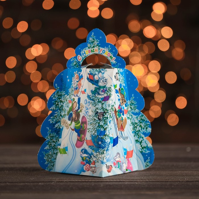 Подарочная коробка"Праздничная горка ", сборная, 15 х 11 х 19 см