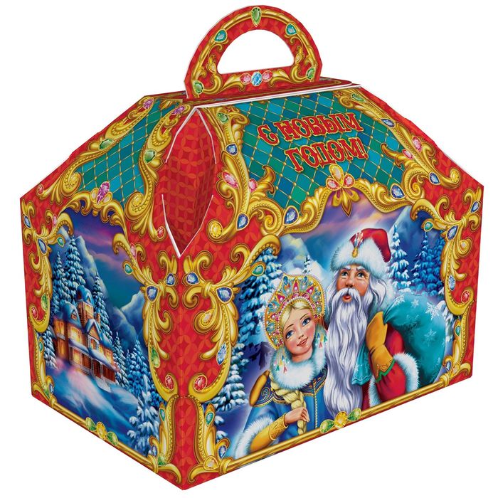 Подарочная коробка "Золотой" ларец малый, сборная, 18,5 х 12,5 х 19 см